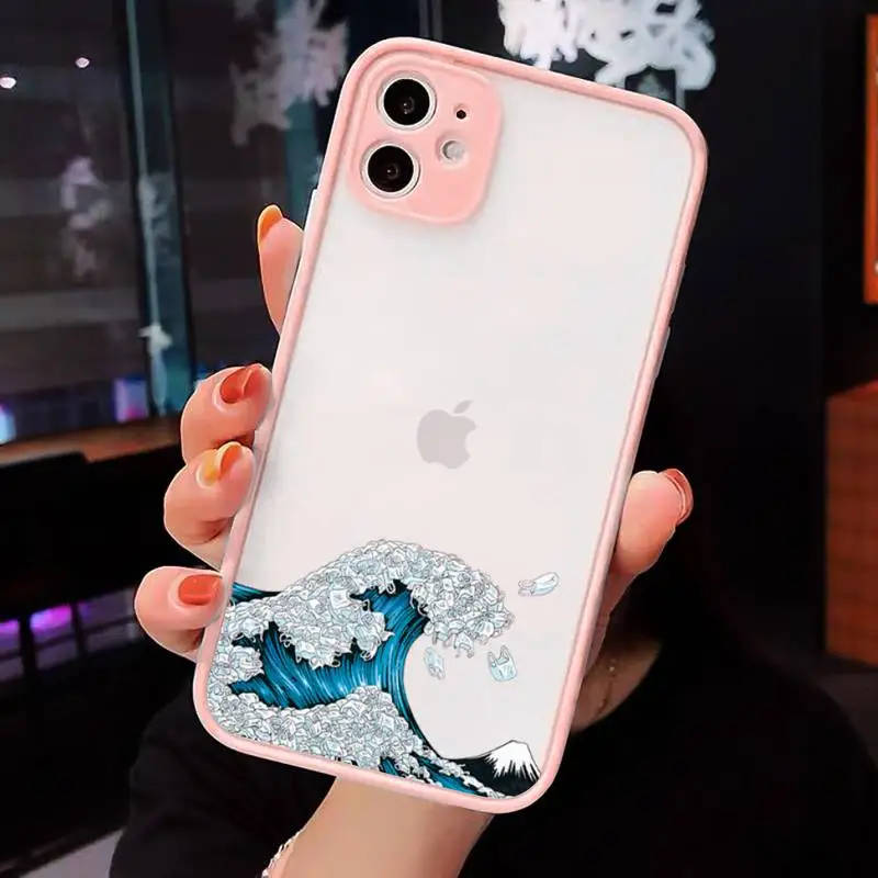

The Big Wave of kanagawa Phone Cases Matte For iPhone 12 Mini 11 Pro XR XS Max 7 8 Plus X Hard PC Back Cover