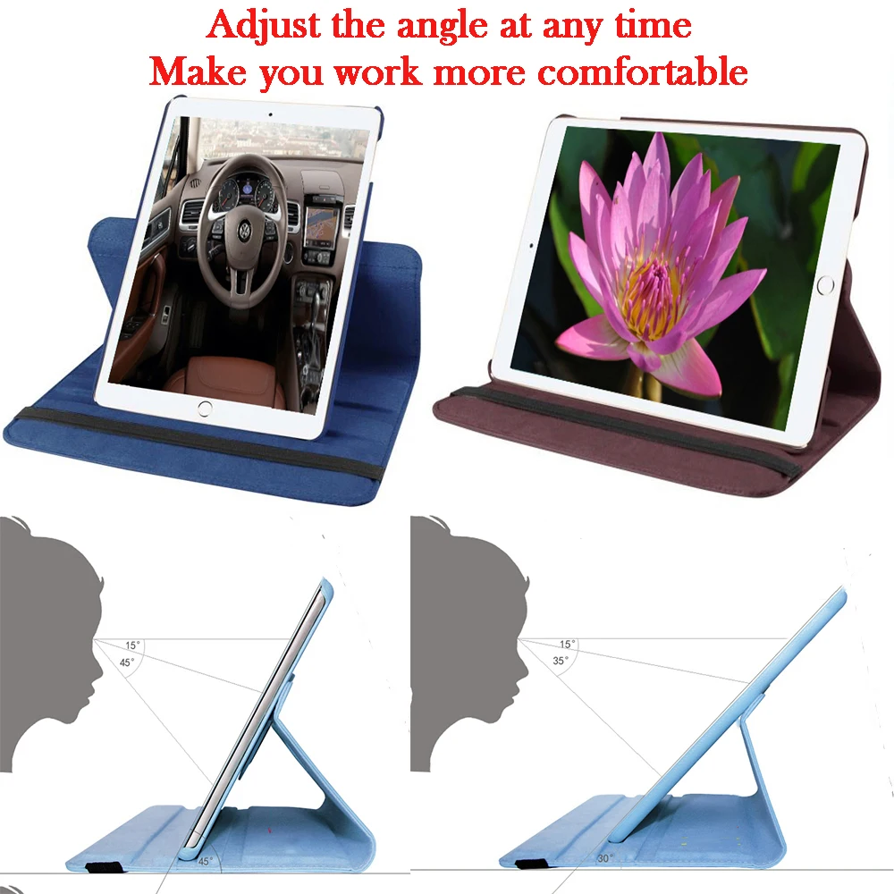 Новый кожаный чехол с вращением на 360 градусов для Apple iPad 9 7 дюймов Air/Air 2 retina ультра