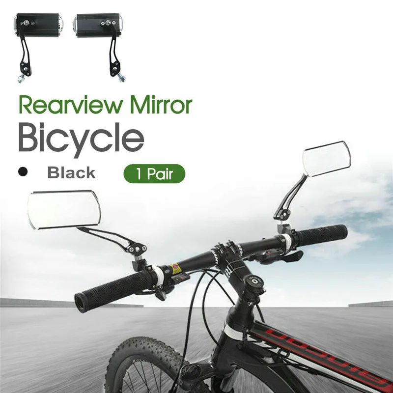 

1 Pair Bicycle Rear View Mirror Bike Cycling Handlebar Wide Range Back Sight Reflector Rectangular 3D Adjustable Mirrors
