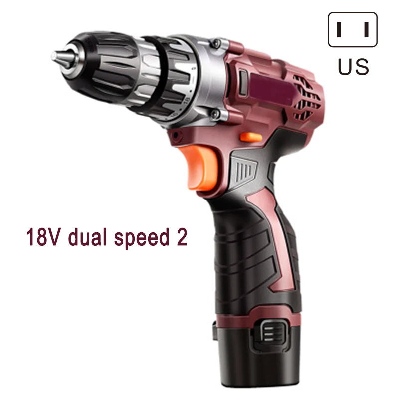 

12V/18V Drill Driver Electric Cordless Drill Screwdriver LED 2-Speed Multifunctional Home DIY Tool CLH@8