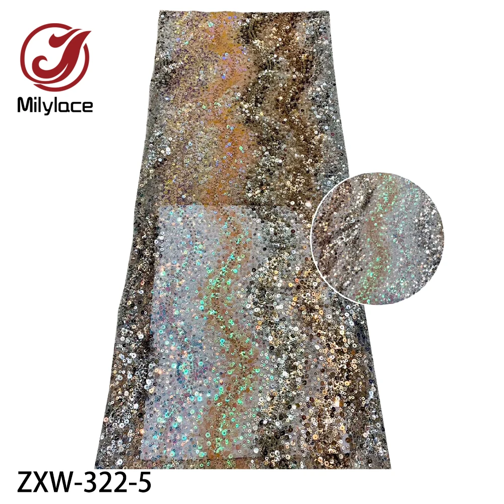 Африканский новый дизайн кружевная сетчатая ткань с блестками