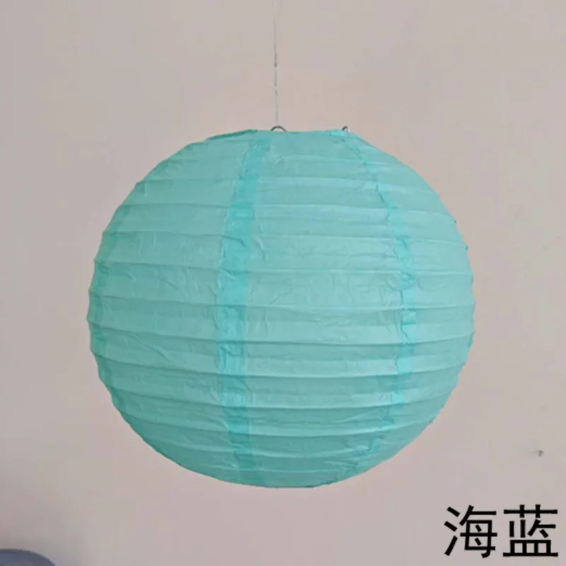 2pcs-Sea blue 2 шт. 4/6/8/10/12/14/16 дюймовый круглый одежда для свадьбы, дня рождения Бумага украшения-фонарики, подарок, ремесло, сделай сам, светильник подвесной шар - Цвет: 2pcs-Sea blue