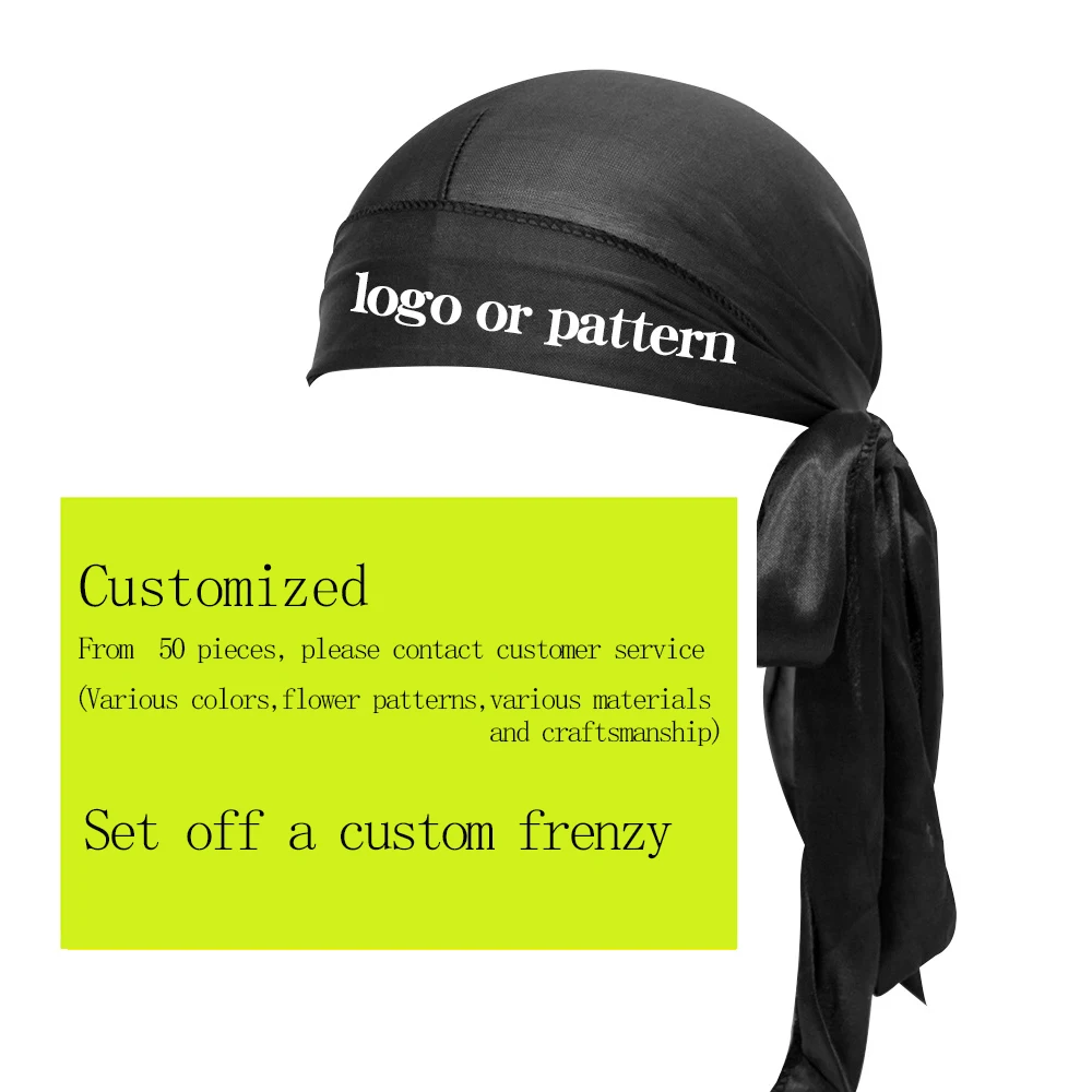 Модные однотонные аксессуары для волос Durag шелковая атласная воздухопроницаемая