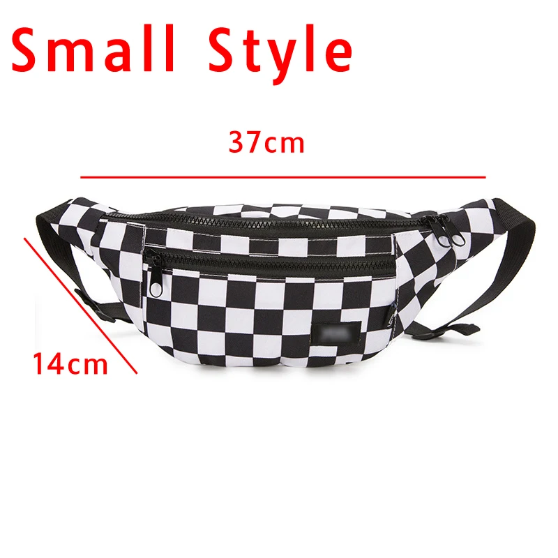 Style Small-Black Женские клетчатые поясные сумки, женская Шахматная поясная сумка, женская большая сумка с нагрудным ремнем, Большая вместительная сумка через плечо, поясная сумка 198 - Color: Style Small-Black