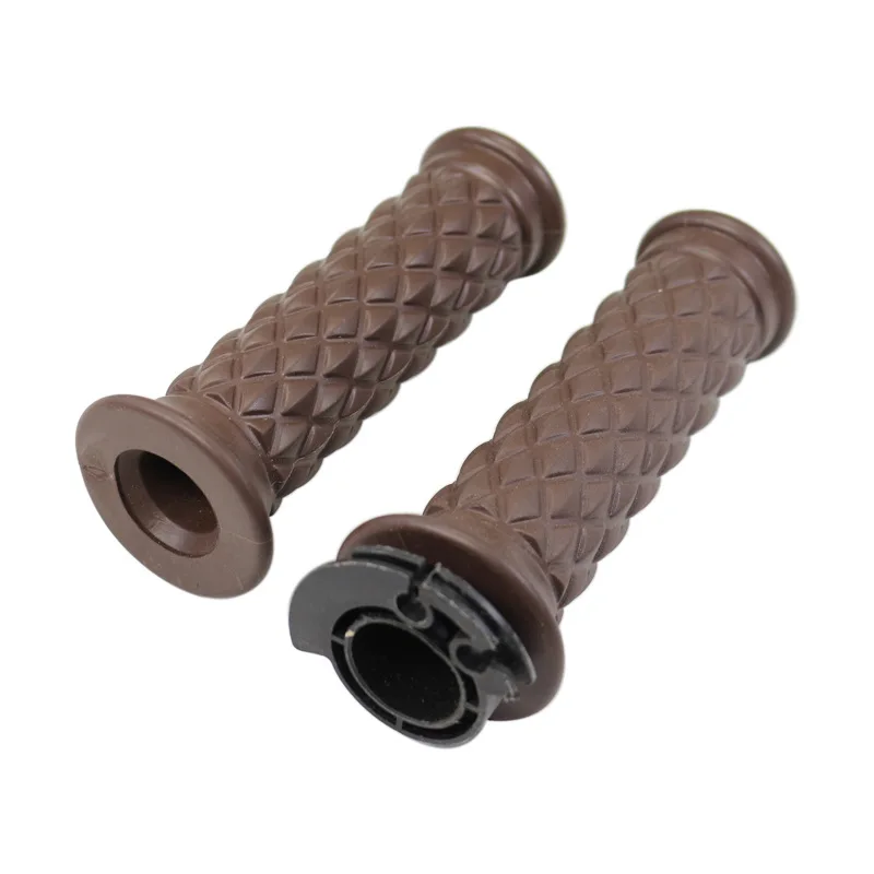 1set Universal Cafe Racer Motorcycle Non-slip Hand Grips Handlebar Throttle 7/8&quot 22mm+Bar End Caps For Harley Honda CG125 Yamaha |