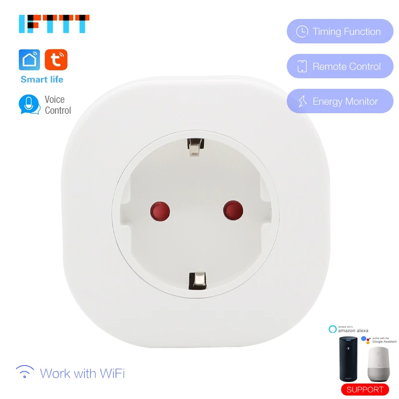 16A Smart wifi штепсельная розетка Мощность монитор ЕС FR US AU UK это Израиль Бразилии