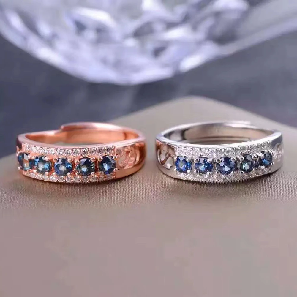 Классический сапфир предложение кольцо 6 шт 3 мм натуральный Настоящее твердое 925