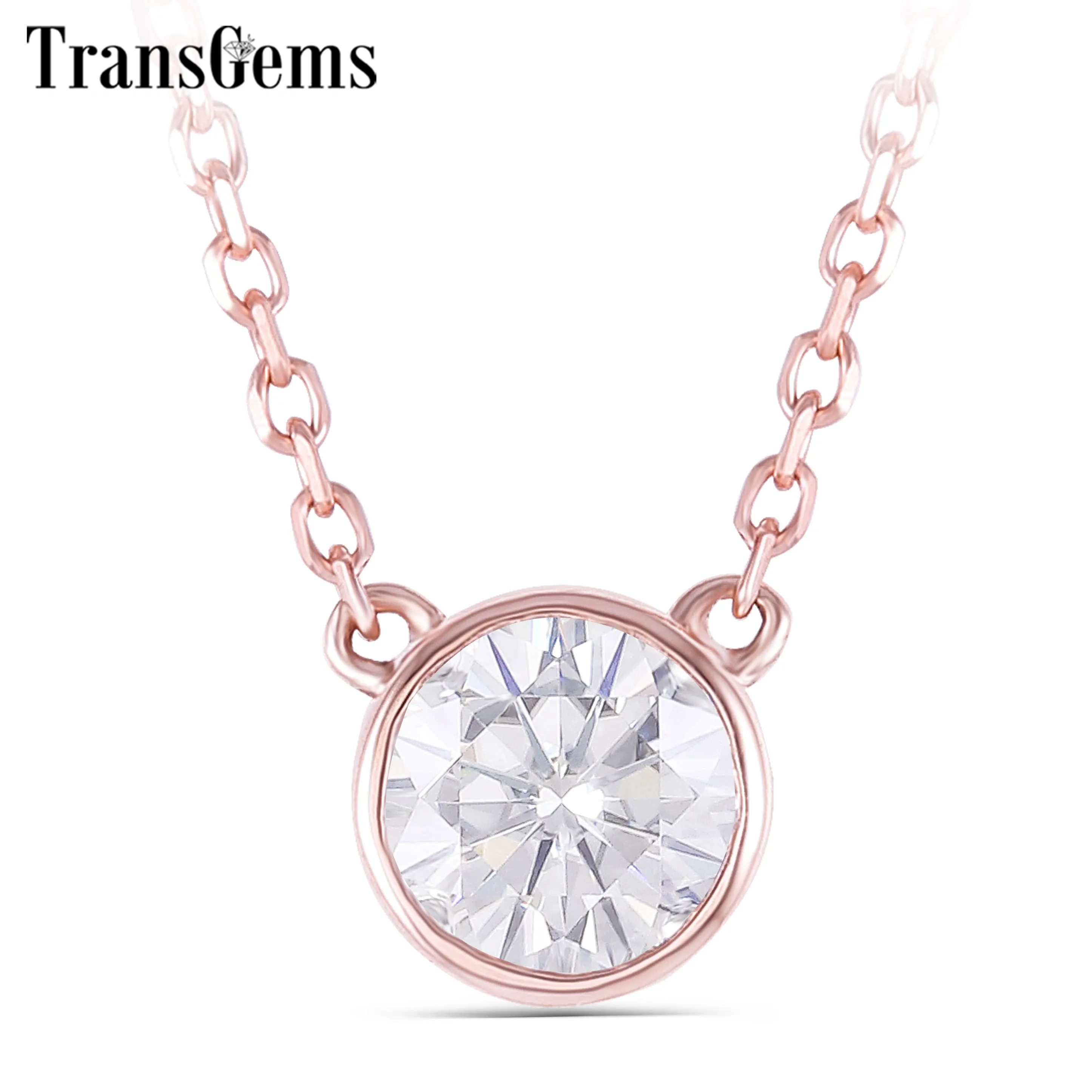 Женская цепочка с муассанитом под розовое золото 4 5 карат мм|Ожерелья| |