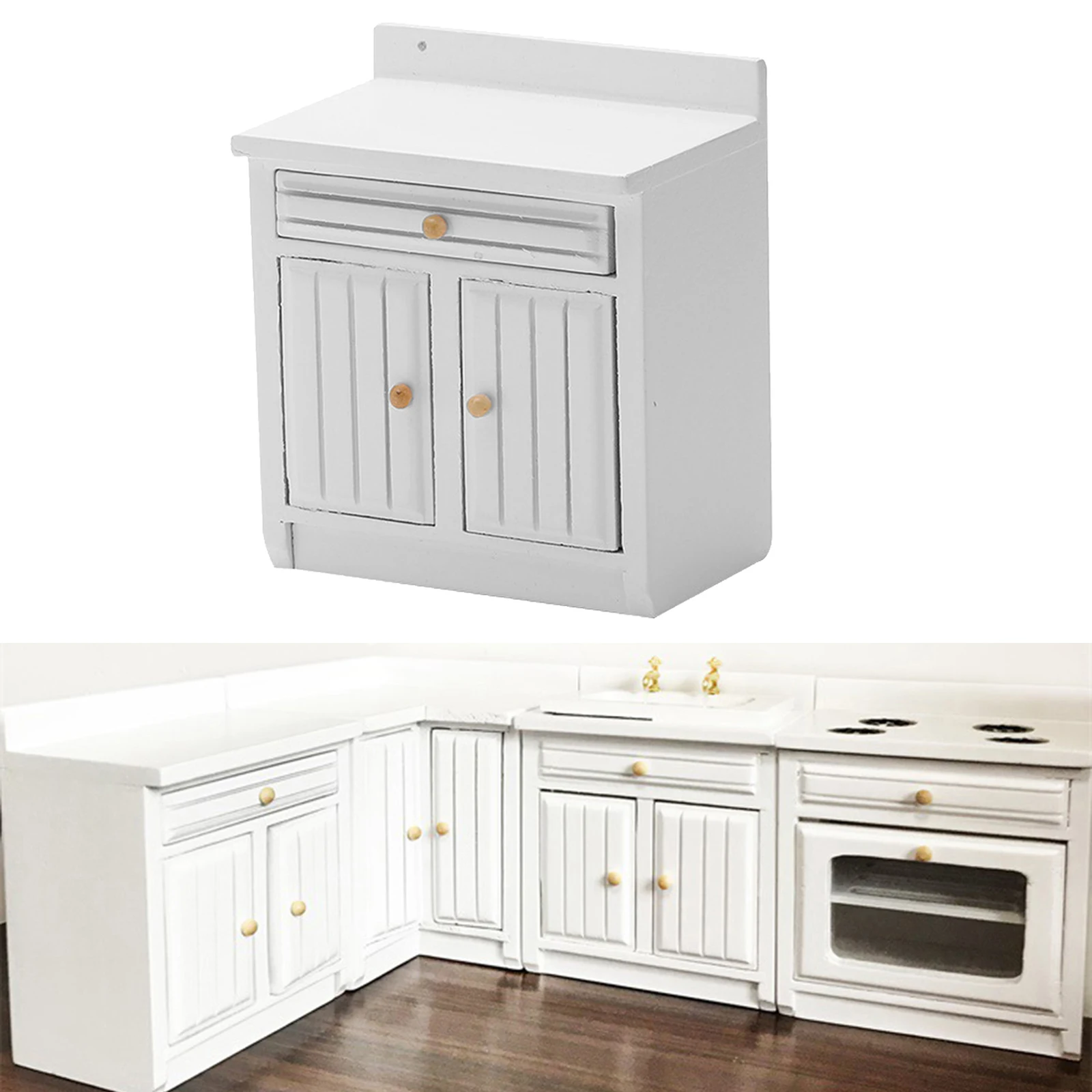 

Full Kitchen Cabinet Wardrobe Dollhouse Miniature 1.12 Scale