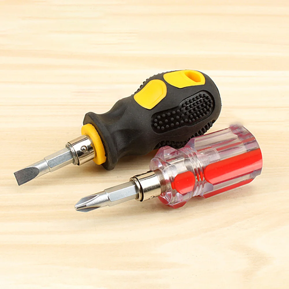 

Double-Use Shank Hand Tools Screwdriver Mini Repair Short Handle Slotted Removable/Adjustable Magnetic Head