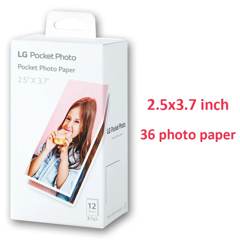 

PT3013 original photo paper 2.5x3.7inch 36 photo/box for LG PC389P PC389S PC389 snap photo printer