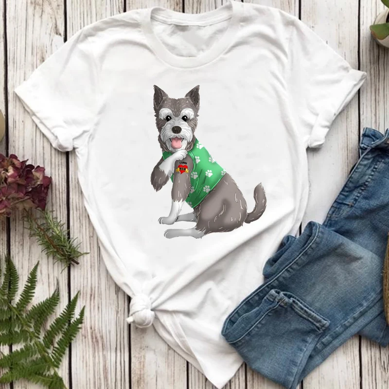

Women T-shirts cartoon Printing cute Trend 90s Cute Animal Dog Pet Mom Top Lady Tshirt Female Ladies Print Graphic Tee T-Shirt