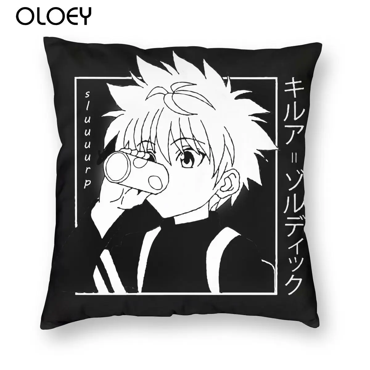 

Kawaii Hunter X Hunter Killua Zoldyck; Сапожки в стиле квадратная Подушка Чехол декоративная подушка HXH Аниме Манга Повседневное мультипликационным мотивом...