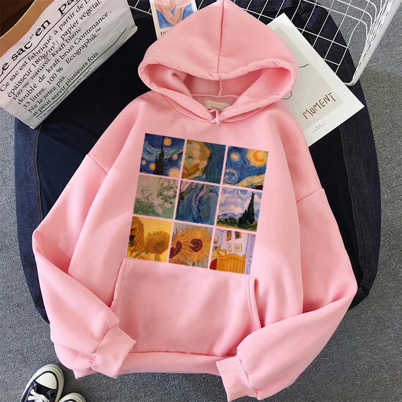 

Vintage Art Van Gogh Printing Hoodies Sweatshirts Women Winter Plus Size Sweatshirt Hoodie Loose Jumper O-neck Jacket Pullovers