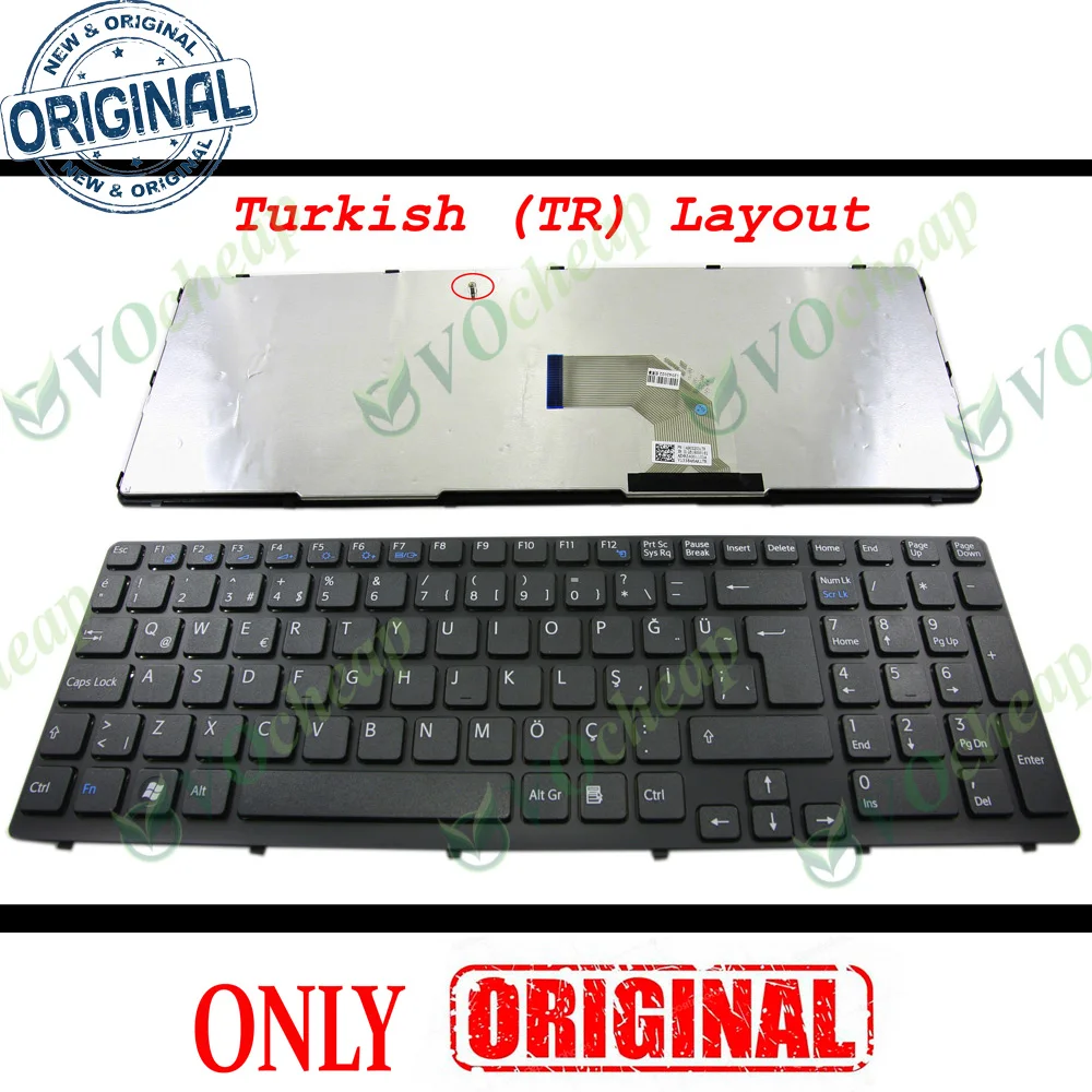 

Новая клавиатура для ноутбука TR, для Sony Vaio SVE15 SVE 15 SVE15 SVE1511 E 15,5 дюйма E15, черная, с рамкой, турецкий 149032031