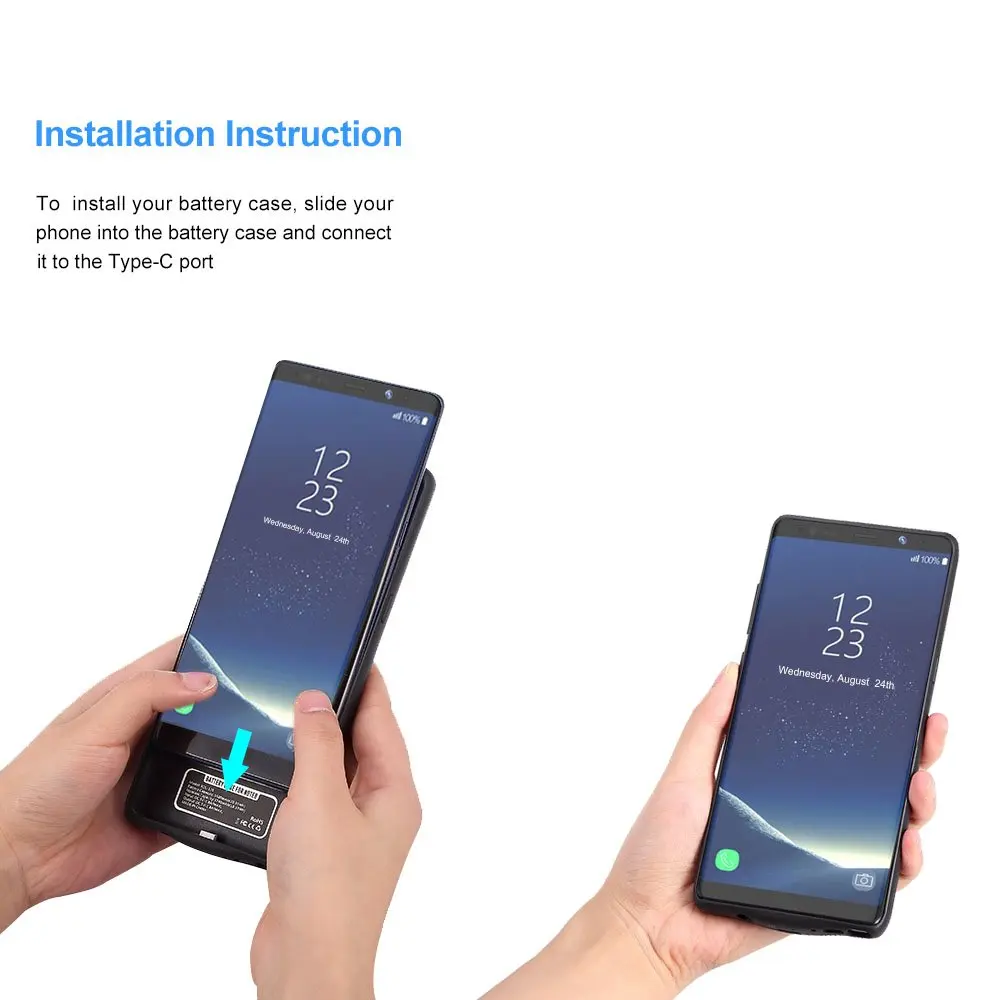 5500 мАч зарядное устройство чехол для samsung Galaxy Note8 power Bank Note9 Внешнее