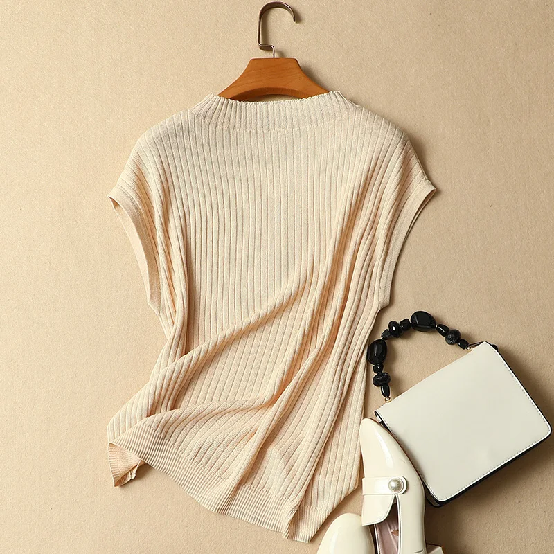 2021 летние новые шелковые трикотажные женские футболки с О-образным вырезом