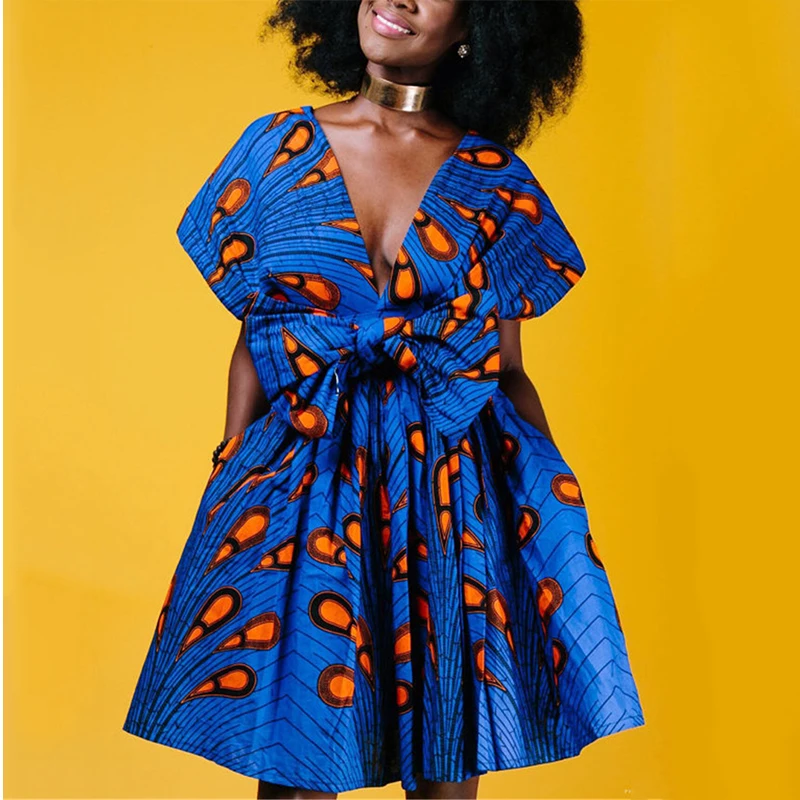 Женское Африканское Платье с принтом Дашики Макси вечерние африканские платья