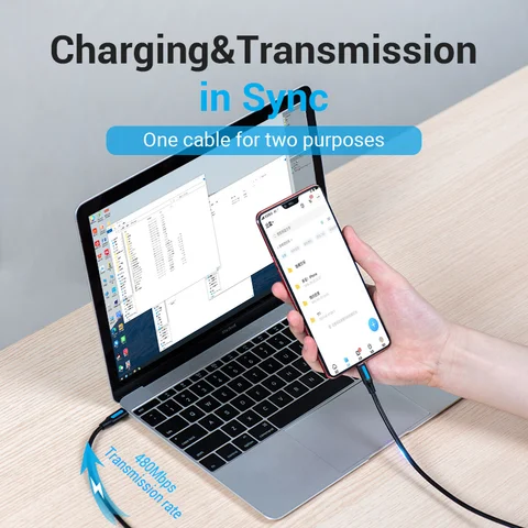 Кабель Vention Type C к Micro USB-кабелю Fast USB Type-C для Samsung Huawei Xiaomi MacBook Pro OTG Кабель Micro USB для мобильного телефона