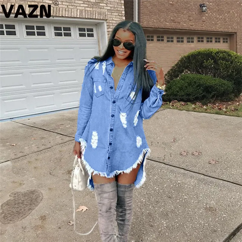 Элегантный продукт 2019 летнее сексуальное женское синее мини-платье VAZN GLSD18127 с