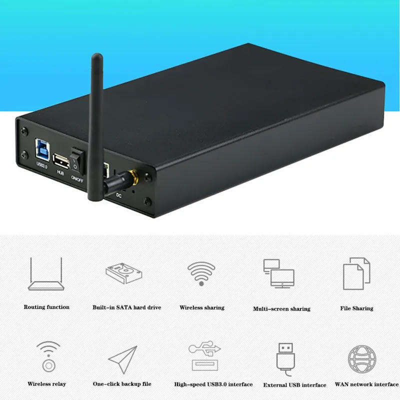 Беспроводной Жесткий диск 3,5 дюймов USB3.0 частный облачный NAS смарт-маршрутизатор для хранения данных