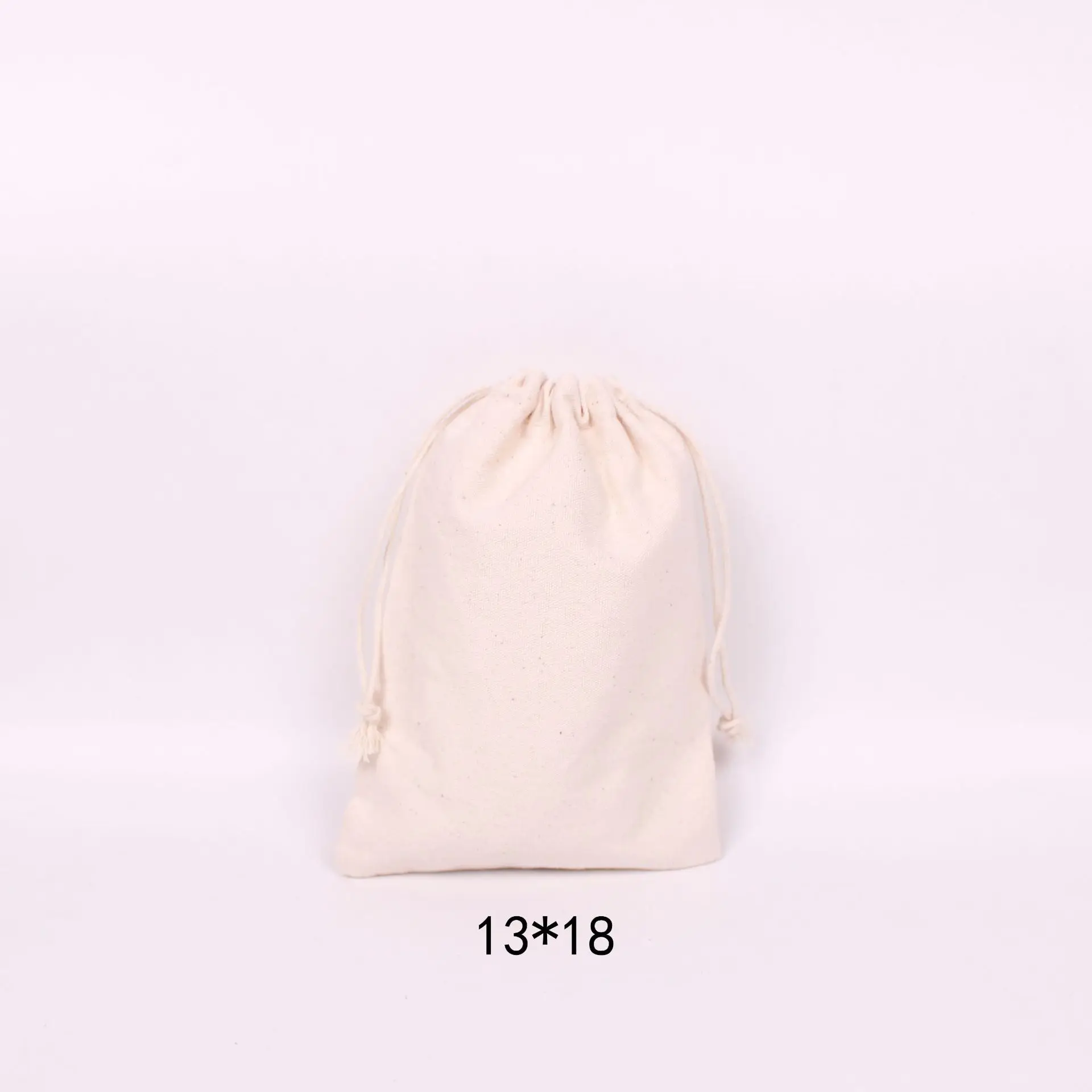 

3000PCS Wholesale 13*18cm 130g Natural Cotton Bags Drawstring Pouches Gift Packing Bag Fast Express Shipping