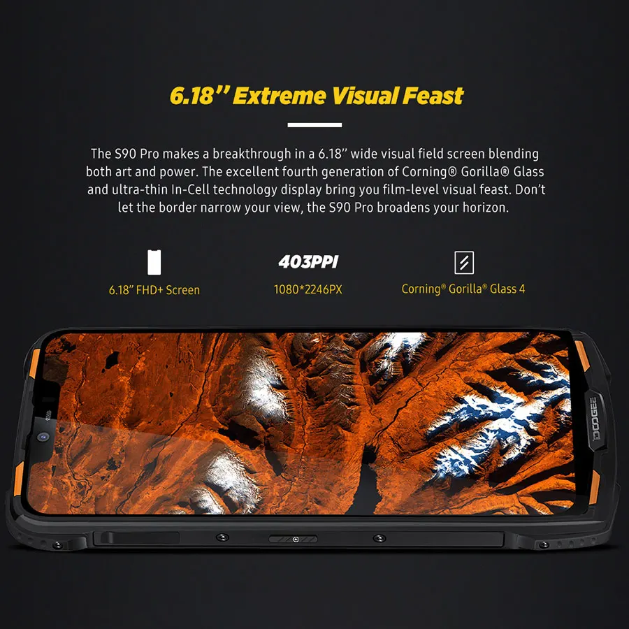 DOOGEE S90 модульный прочный 6 18 ''Дисплей IP68 12V/2A 5050 мА/ч Helio P70 Octa Core ГБ 128 16MP + 8MP Android 9