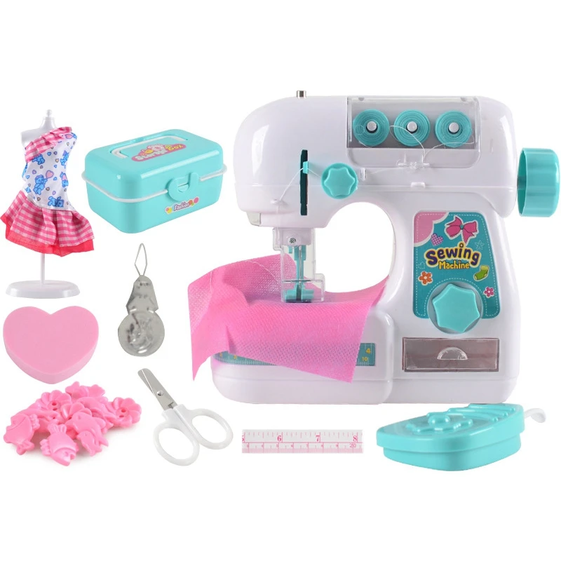 

Мини Детская швейная машина, Электрический швейный стиль, набор для рукоделия, игрушки, имитация интересной игрушки с модельным костюмом дл...