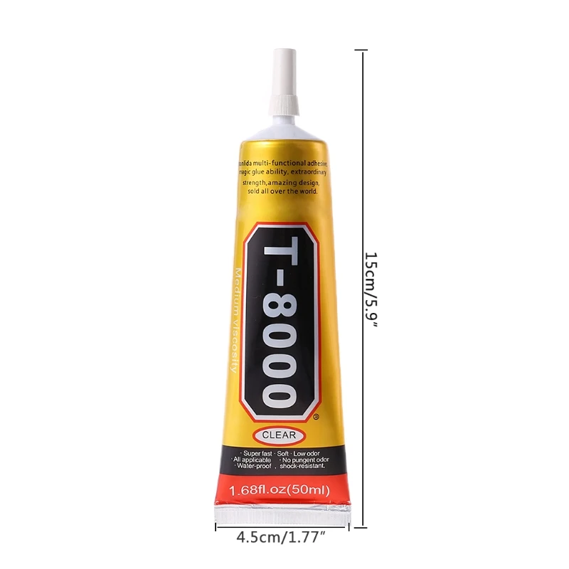 

T8000 Multi purpose Adhesive glass touch screen LCD panel frame fixing glue 50ml