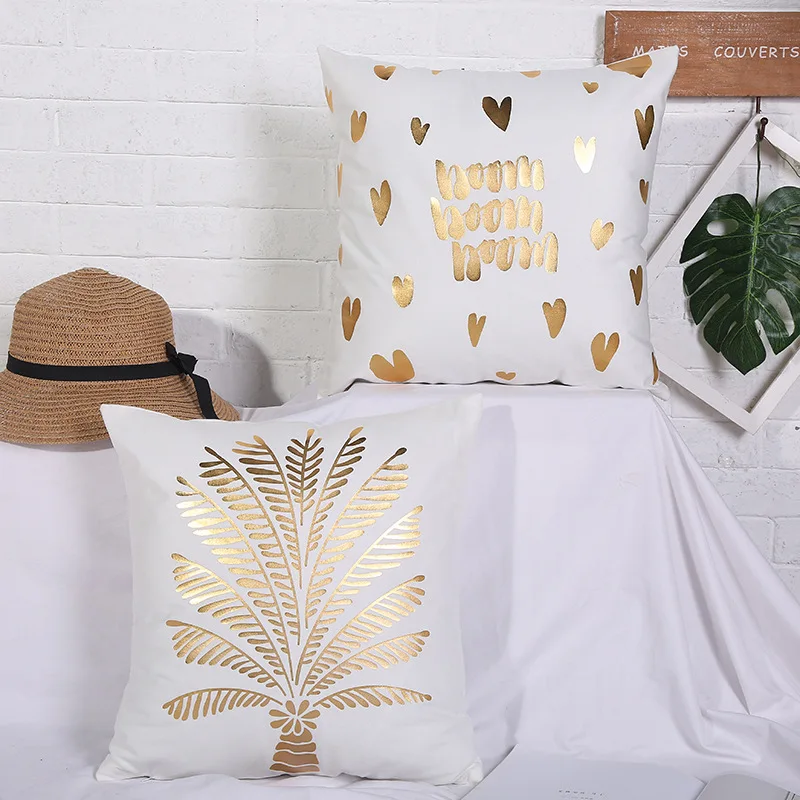 Простая и стильная любовная подушка с листьями наволочка для декоративных