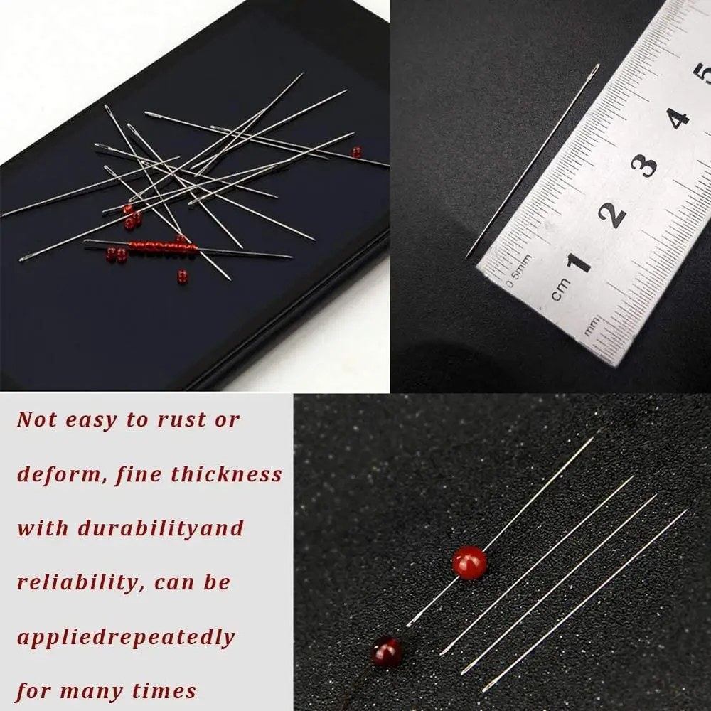 Иглы для бисероплетения Imzay 25 шт. прямые иглы длиной 1 58 дюйма/4 см + наперсток в