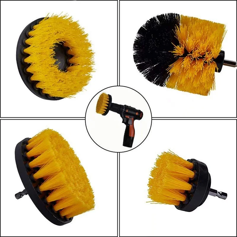 3Pcs Drill Brush Cleaner Scrubbing Brushes for Bathroom Surface Grout Tile Tub Shower Kitchen Auto Care Cleaning Tools - купить по