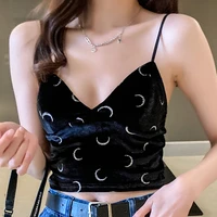 the new summer black sexy small sling women 2021 printing polka dot slim v neck camisole sleeveless top womens clothing