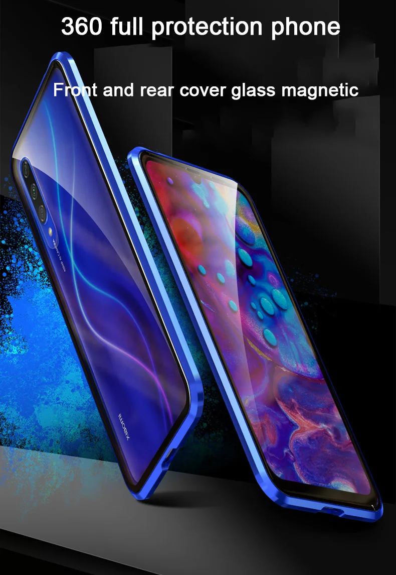 Магнитный чехол для Xiaomi mi CC9 CC9e mi 9 9SE с двойным боковым закаленным стеклом 360 градусов, металлический бампер для Xiao mi 9T Pro