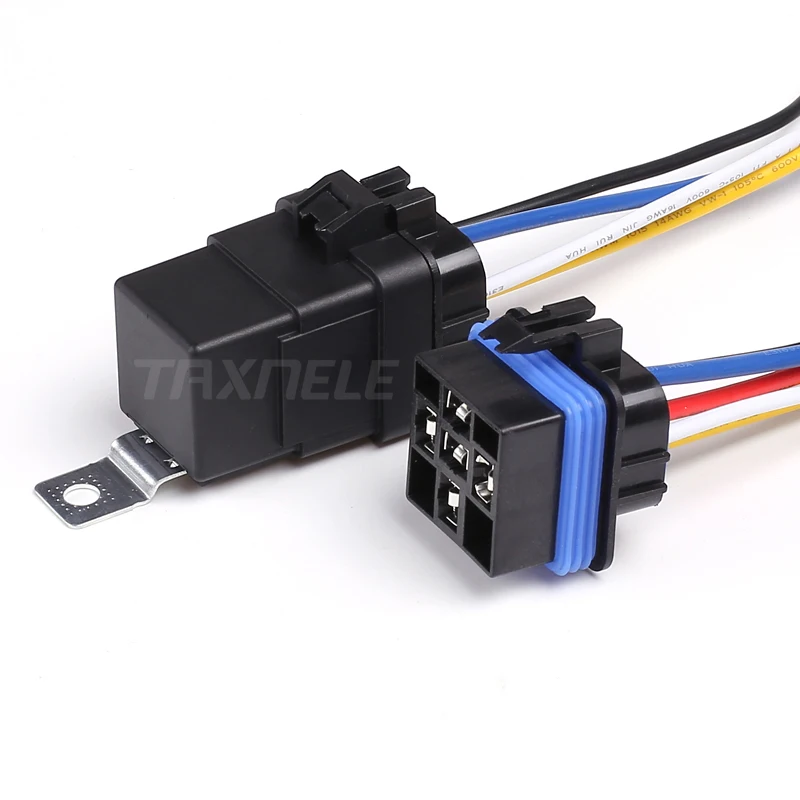 Automobile Relay Waterproof Integrated Wired DC12V 24V 40A 5Pin 4pin Auto + Holder with 105mm Length Wires | Строительство и