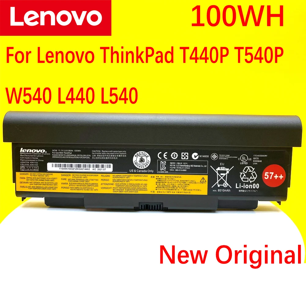 New Original Lenovo ThinkPad T440P T540P W540 L440 L540 Seies 45N1144 45N1769 45N1145 45N1148 57++ Laptop Battery