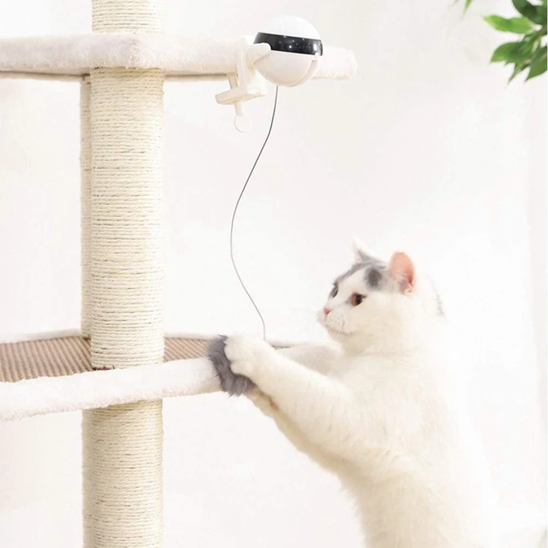 

Pet Interactive Playing Toy Ball for Cats and Dogs with Rope and Plush Ball Elect
