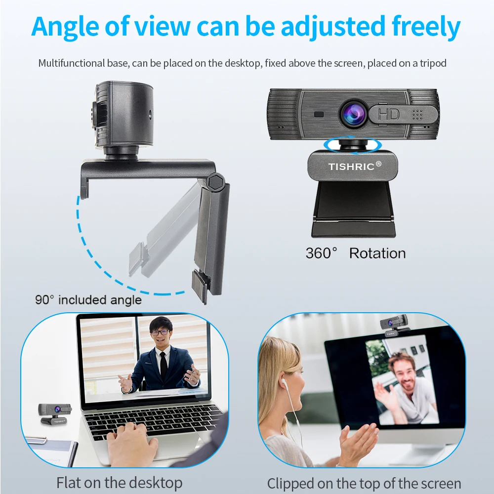 TISHRIC T200 Webcam Full HD 1080p Video Recording Web Camera With Microphone Noise Reduction For PC Laptop Autofocus | Компьютеры и