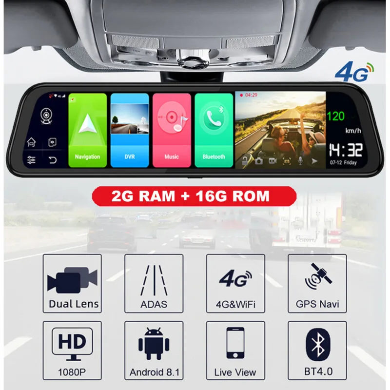 Новейший Android 8 1 ADAS 2 + 16G 10 &quotgps-навигатор видеорегистратор камера WIFI
