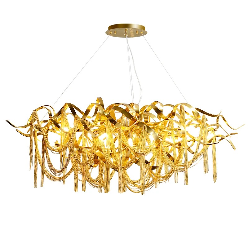 

Nordic LED Luxury Chandelier Lighting Living Room Loft Restaurant Kitchen Crystal Hanging Lamp Hotel Ceiling Chandeliers Fixture