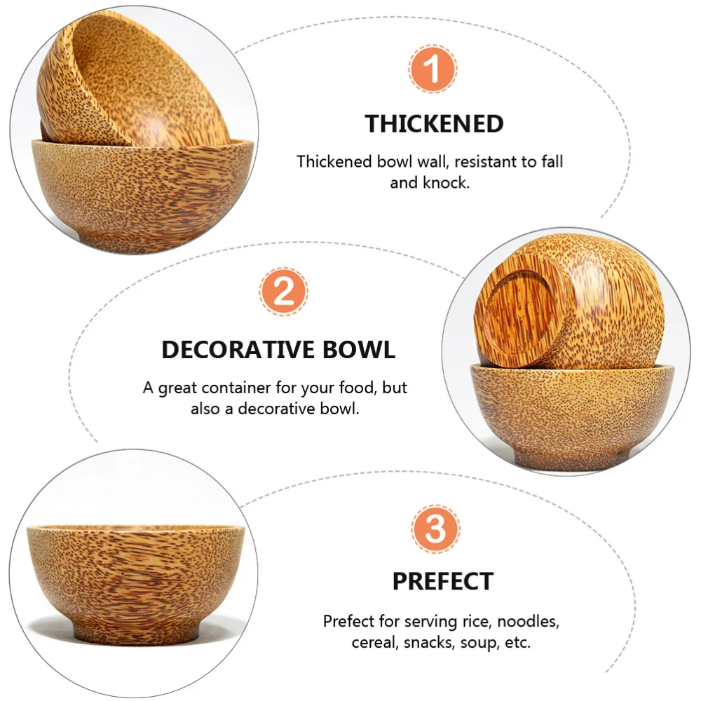 

Wooden Soup Bowl Fruit Salad Food Storage Container Home Wooden Tableware