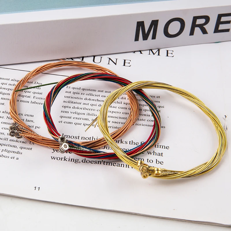

6Pcs Rainbow Colorful Guitar Strings Set For Acoustic Folk Guitar Classic Guitar Multi Color Copper Alloy/Steel Strings