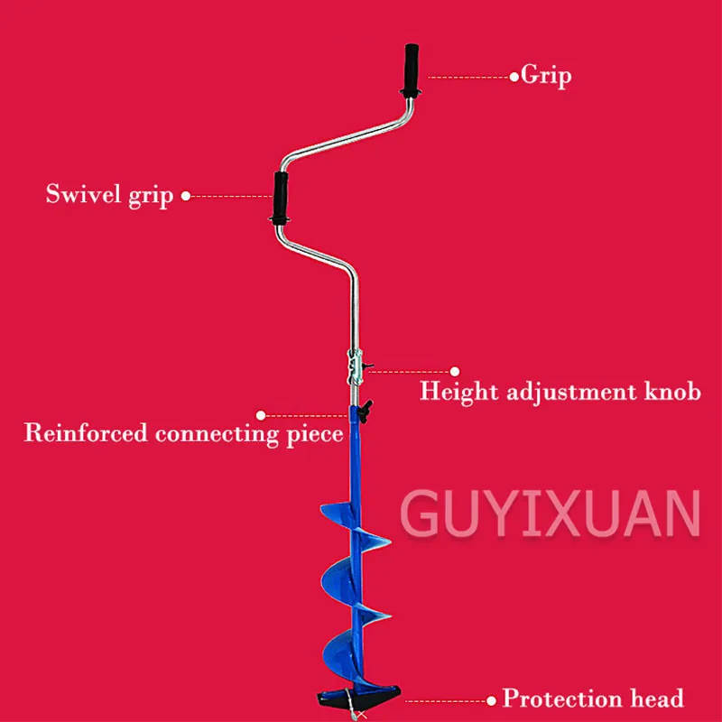 Ручная дрель для льда плоский нож/трапециевидная головка ледяная ледокол зимние