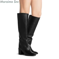 mid heels over the knee boots winter boots women high quality black brown concise dress shoes women europe solid plus size 45