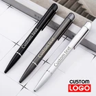 Новый Пользовательский логотип творческий набор металлических ручек Бизнес Подарочная шариковая ручка рекламная гелевая ручка Студент письменный столнадписи гравировка имени