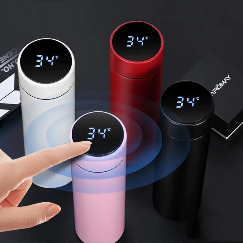 

New Fashion Smart Mug Temperature Display Vacuum Stainless Steel Water Bottle Kettle Thermo Cup With LCD Touch Screen Gift Cup