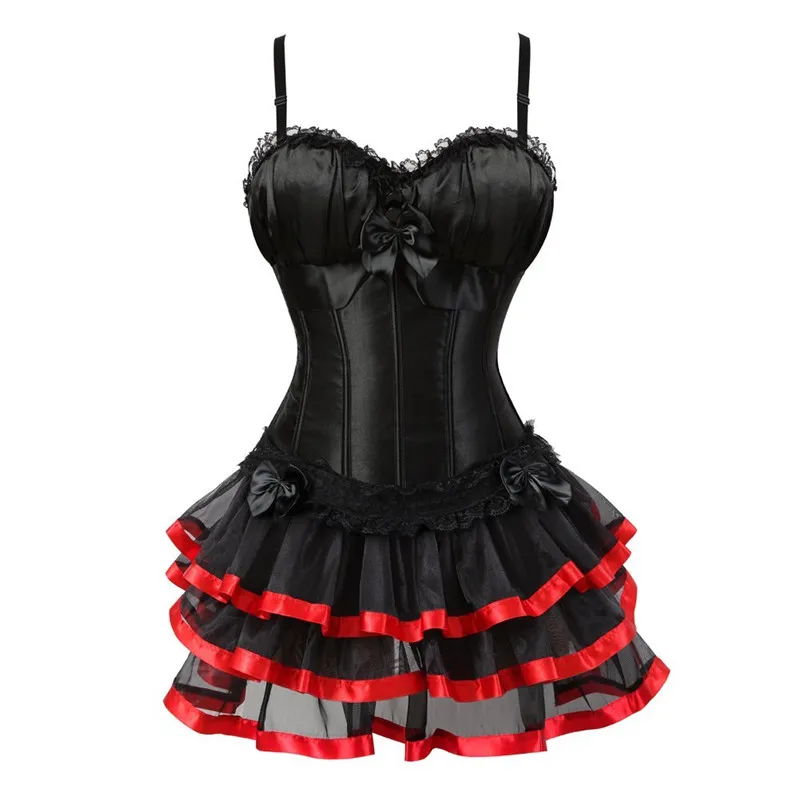 Женское платье бюстье на бретельках Sapubonva burlesque с юбкой в полоску и цветочным