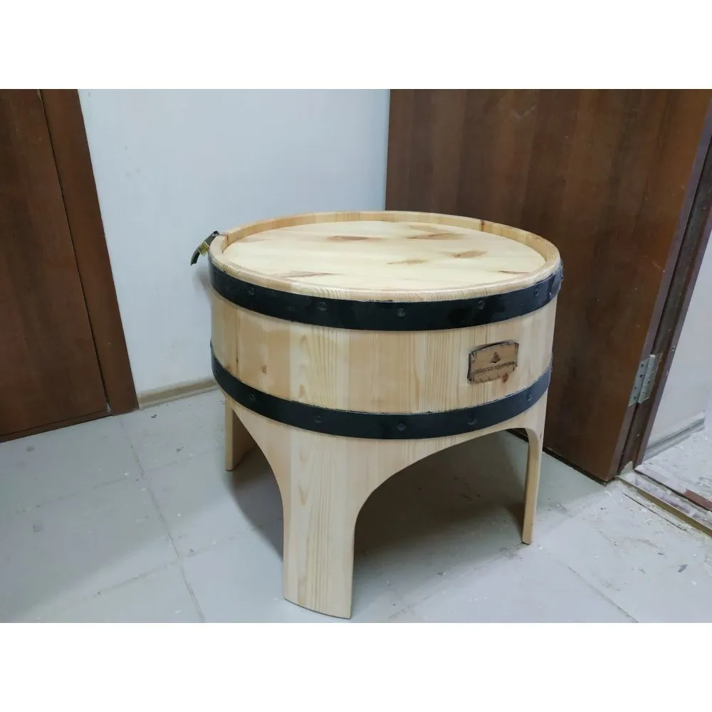 Дизайнерский деревянный журнальный столик баррель|Приставной столик| |