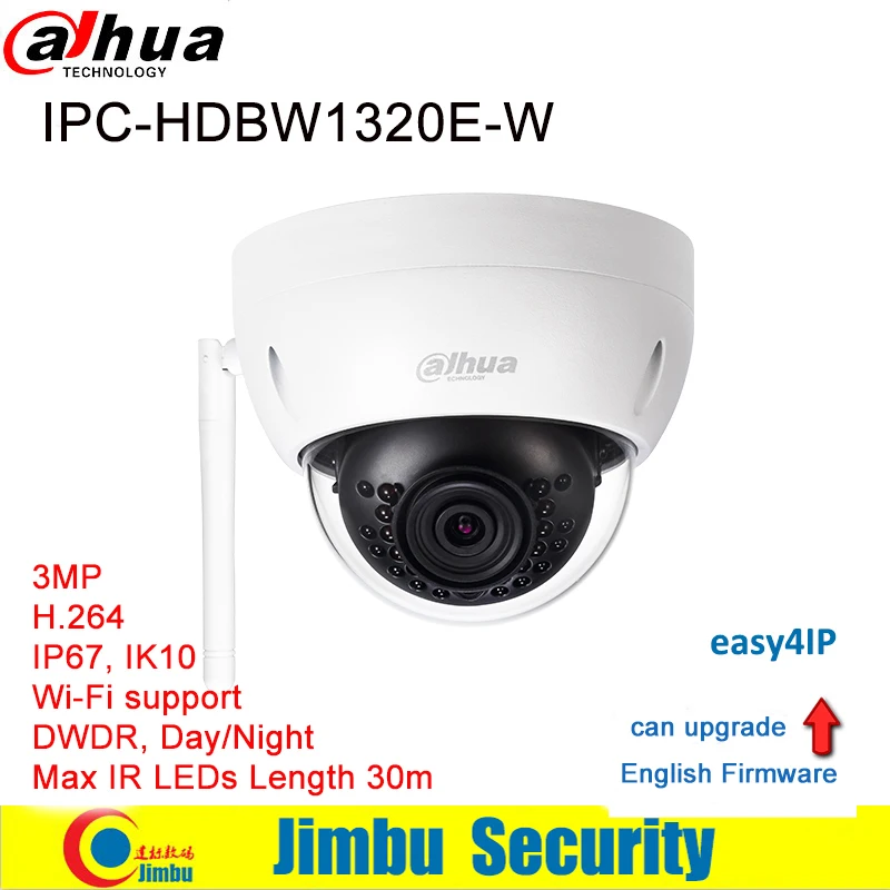 Dahua ip-камера Easy4ip облачная wifi 3mp IPC-HDBW1320E-W wifi камера IK10 IP67 p2p ip-камера слот для sd-карты температура-30