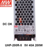 mean well uhp 200r 5 110220v ac to dc 5v 40a 200w dc ok single output switching power supply pfc meanwell slim type driver